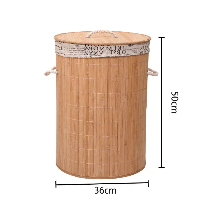 Large Capacity Dirty Clothes Bamboo Woven Storage Basket Foldable Laundry Storage Basket With Lid Handmade Storage Basket ZF345
