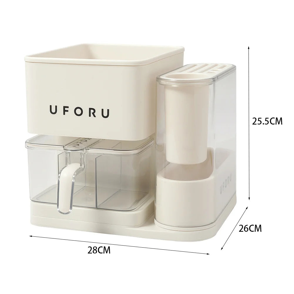 3 in 1 Kitchen Seasoning Box Spice Rack Knife Block