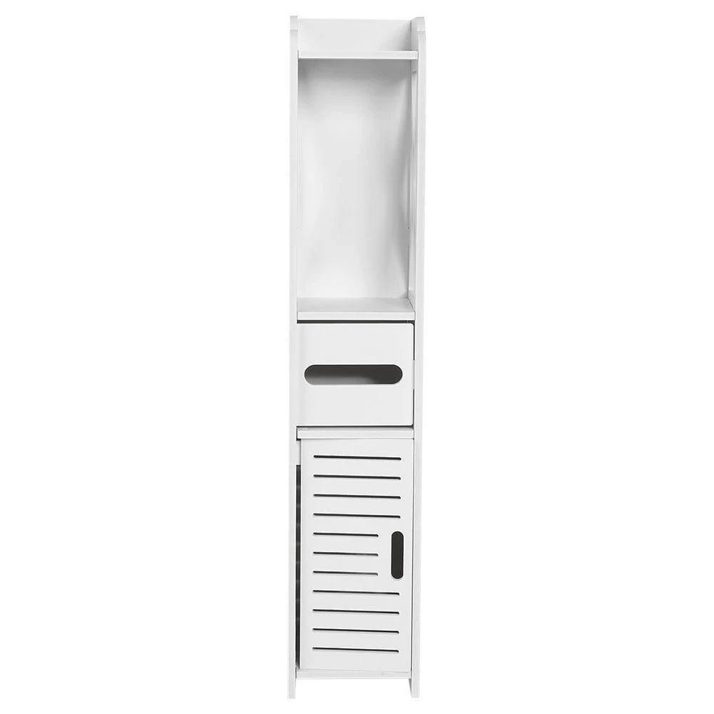80x15.5x15CM Bathroom Toilet Furniture Cabinet White Wood Cupboard Shelf Tissue Storage Rack Bathroom Storage Cabinet
