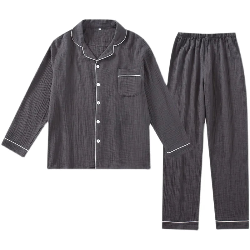 Men's Summer Autumn Spring Thin Pure Cotton Flannel Spwear Home Clothes Large Size Dad Waed Flannel Can Be Worn outside