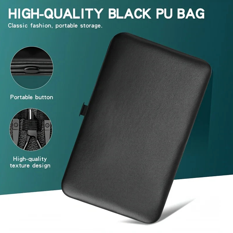 Stainless Steel 7/10/16/18pcs Black Manicure kit Pedicure Set Scissors Nail Clipper Grooming Tool Kit with Travel Case