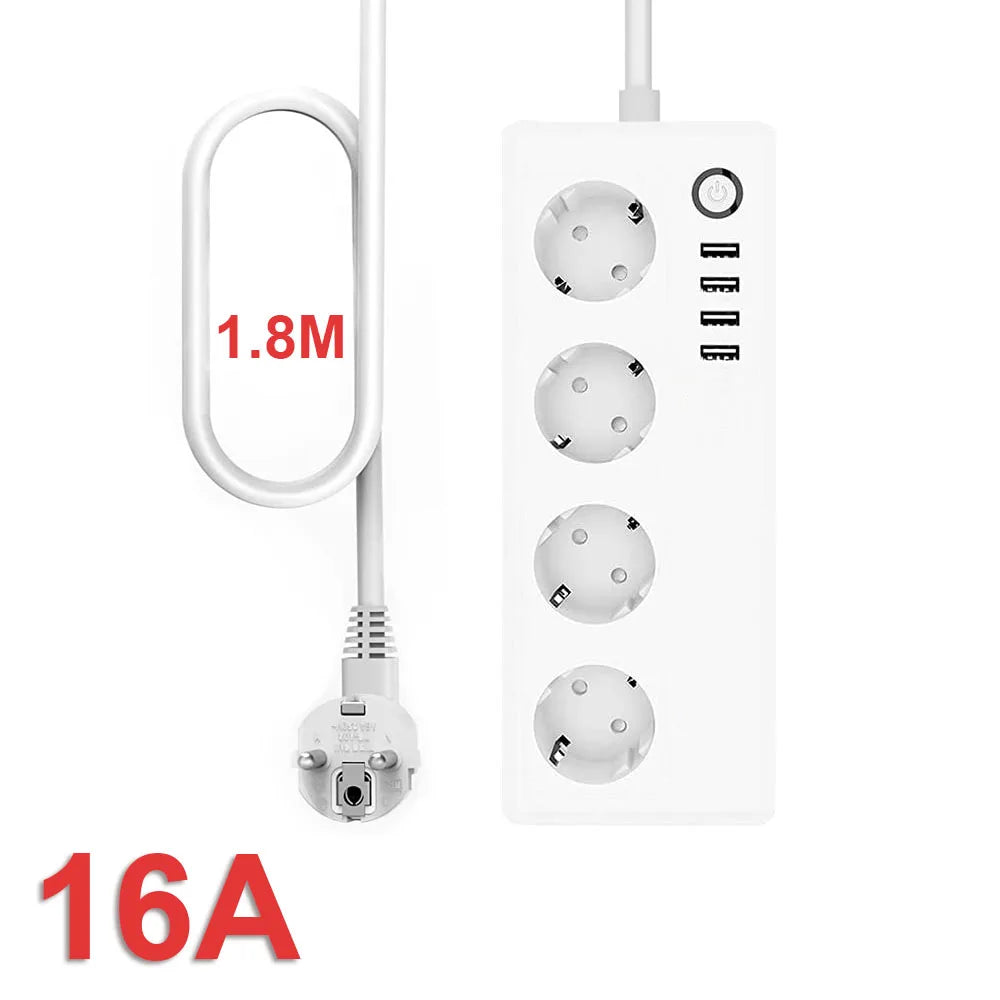 LELLKI Zigbee Power Strip Tuya Smart Life Switch Plug Electrical Socket Zigbee2mqtt Extension Cord 1.8 With Alexa SmartThings