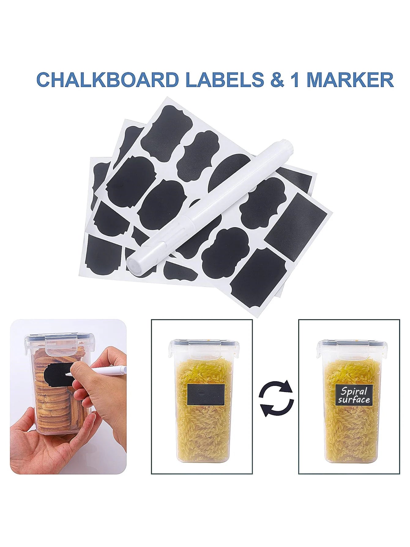 6pcs Sealed food storage containers with LIDS, candy jars with LIDS, plastic food jars with LIDS for kitchen and pantry organiz