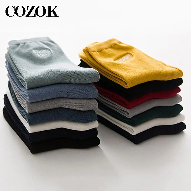 7 Pairs/Set Monday To Sunday 7 Days Embroidery Weekly Socks Couple Cotton Casual Socks Women Men Fashion Japanese Style Mid Sock