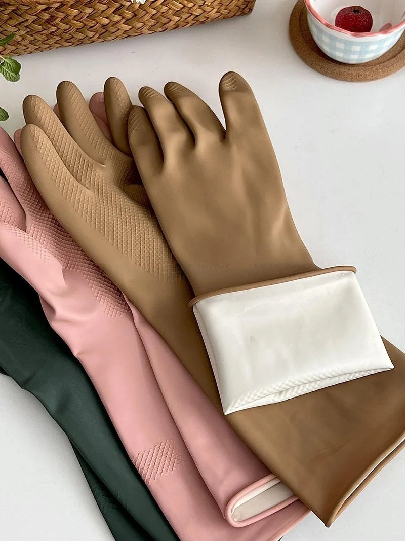 Korean Sle Thiened Anti-Slip Diwaing Gloves Kitchen Cleaning Waterproof Special Latex Gloves for Home Cleaning Tools