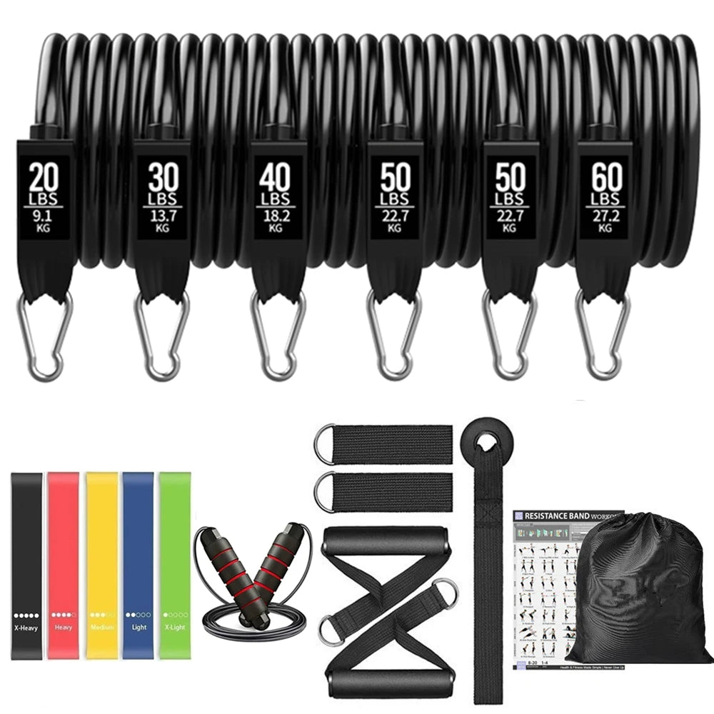 Workout Bar Fitness Resistance Bands Set