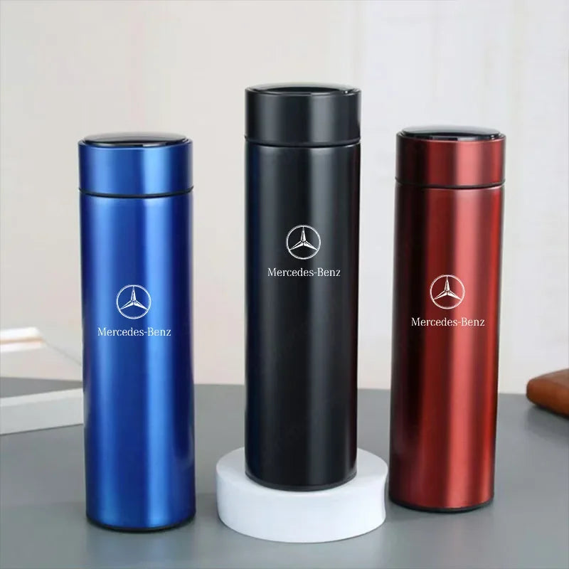 500ml Smart Water Bottle Stainless Steel Thermos Flasks Coffee Cup Milk Mug For Mercedes benz W203 W204 W205 W209 W210 W211 W212