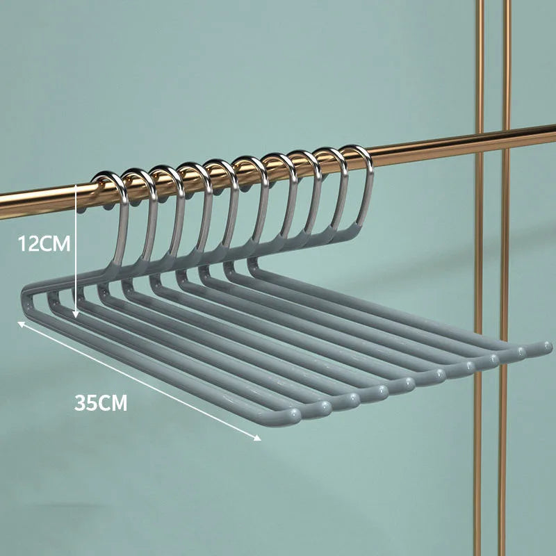 35CM Stainless Steel Pants Hanger Clothes Organizer Closet Trouser Rack ,Bold Metal Non-slip Towel Drying Rack,Save Space