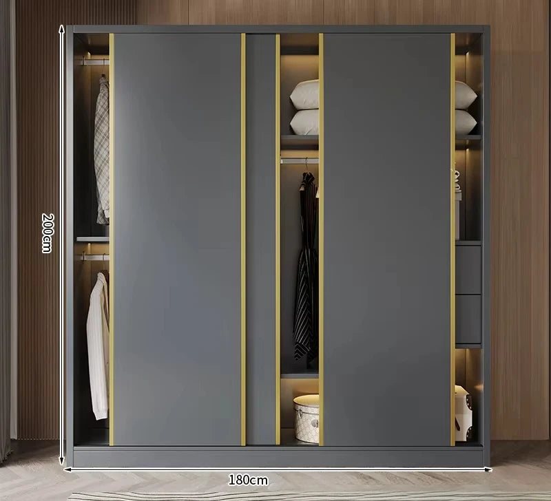 Clothes Girls Wardrobe Storage Gold Black Modern Display Wardrobe European Multifunction Vitrinas Cristal Expositoras Furniture