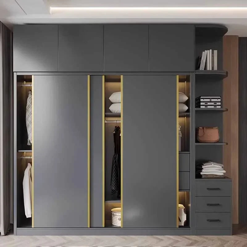 Clothes Girls Wardrobe Storage Gold Black Modern Display Wardrobe European Multifunction Vitrinas Cristal Expositoras Furniture