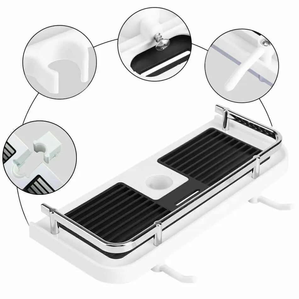 Bathroom Shelf Shower Pole Caddy Rack Storage Organiser Tray Holder Accessories
