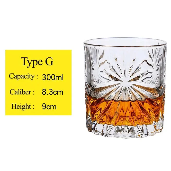 Whiskey Glass Cup Crystal Whisky Glasses Cups for Alcoho Drinking Scotch Bourbon Whisky Cognac Vodka Gin Tequila Rum Home Bar