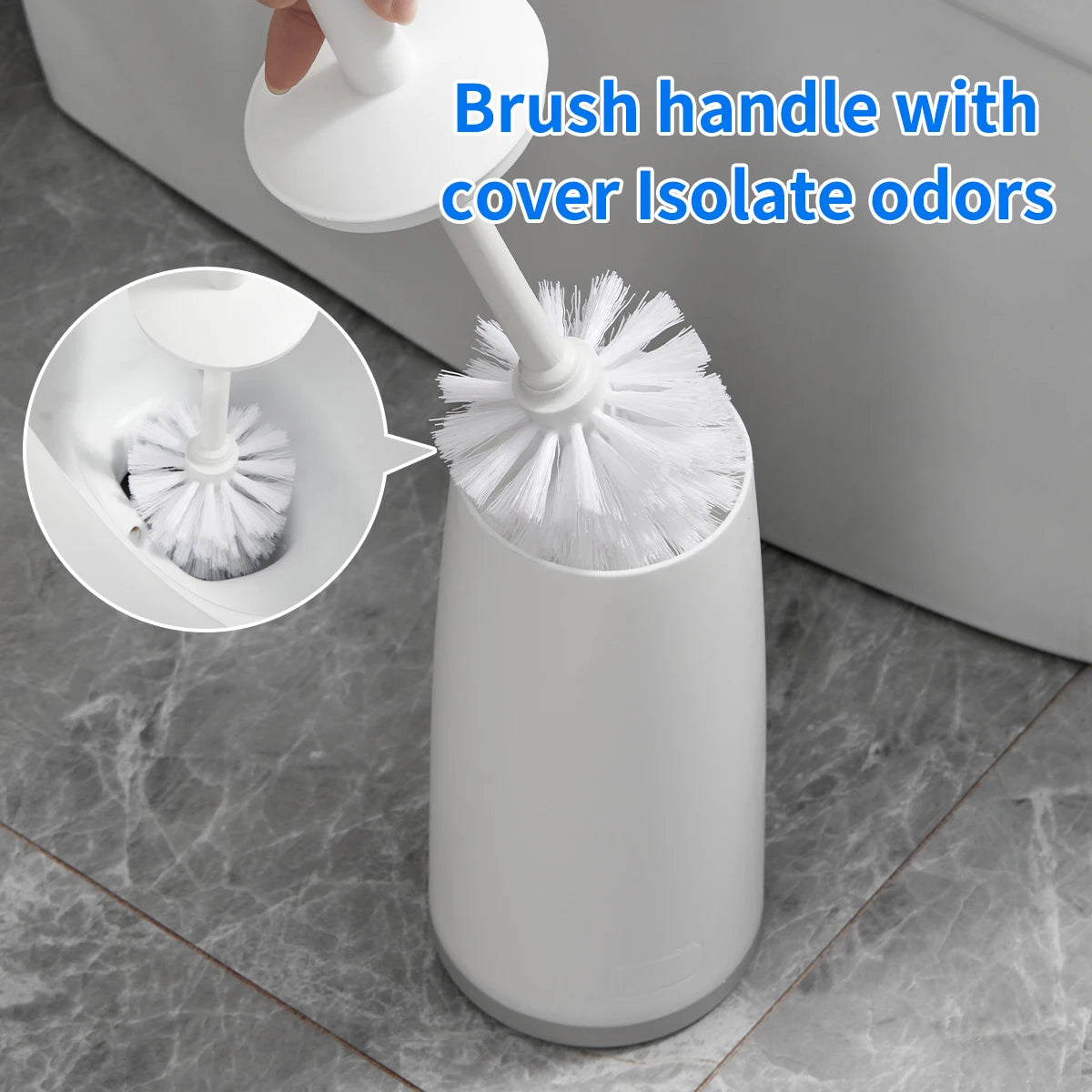 WORTHBUY Household Bathroom Cleaning Brush Long Handle Toilet Brush WC Splash Proof Toilet Cleaning Brush Bathroom Accessories