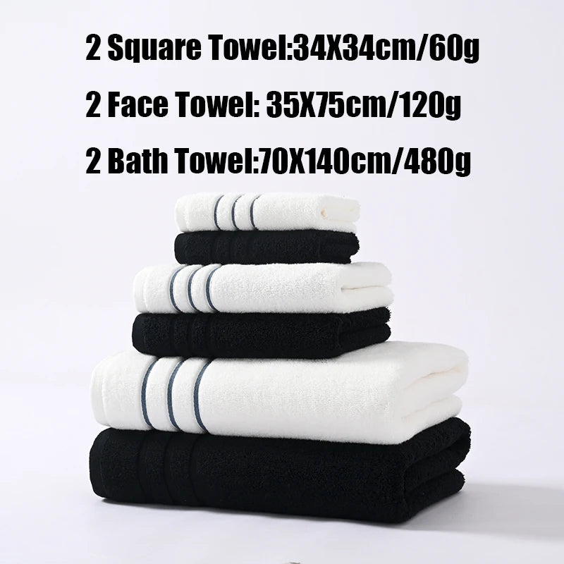 6/8PCS Bath Towel Set Adult Bathroom Cotton Super Absorbent 2 Wash Towel 2 Hand Towel 2 Bath Towel Hotel Spa Beauty Salon Grey