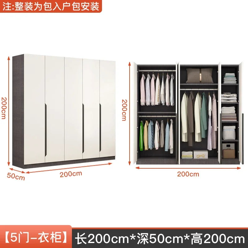 Nordic Luxurious Modern Wardrobe White Doors Women Clothes Wardrobe Organizer Cupboard Roupeiro De Quarto Bedroom Furniture