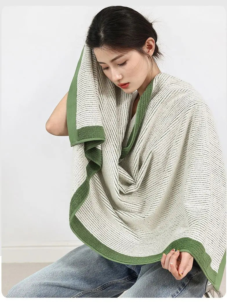 Nordic Pure Cotton Skin-friendly Lazy Face Towels Absorbent Bathroom Towel Class A Combed Long-Staple Kids Towel Beach Towel