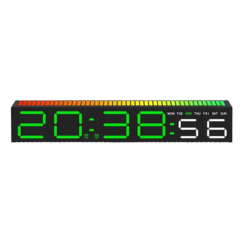 LED Alarm Clock Colorful Table Clock with Rhythm Light RGB Lamp Pickup Light Sound Control Music Rhythm Desktop Clock Home Decor