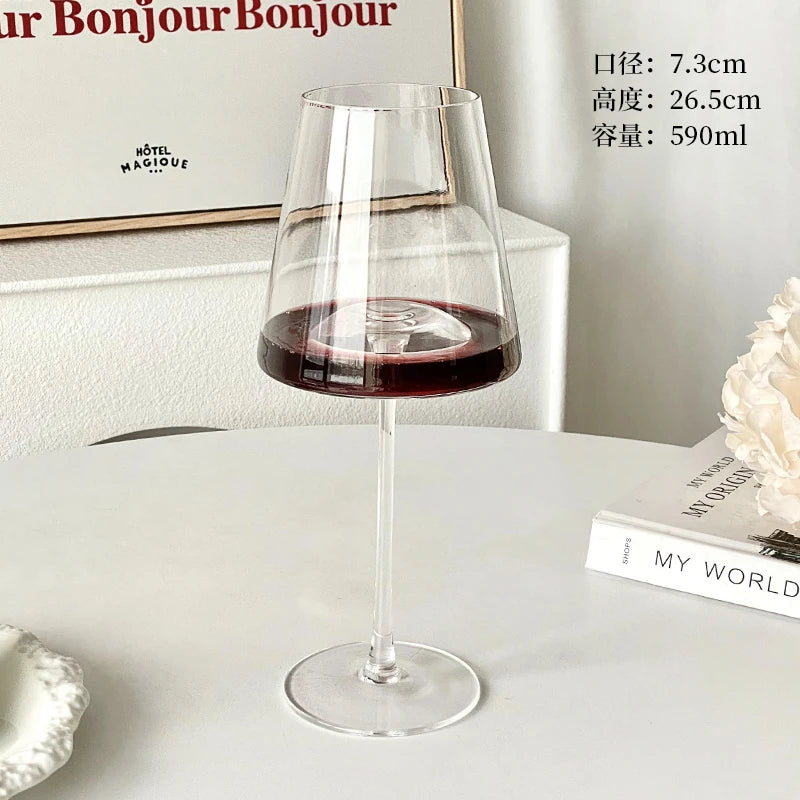 590ml Hill Burgundy Red Wine Glass Cup Home Glass Goblet High-grade Potbelly Grape Wine Glass European Bar Barware