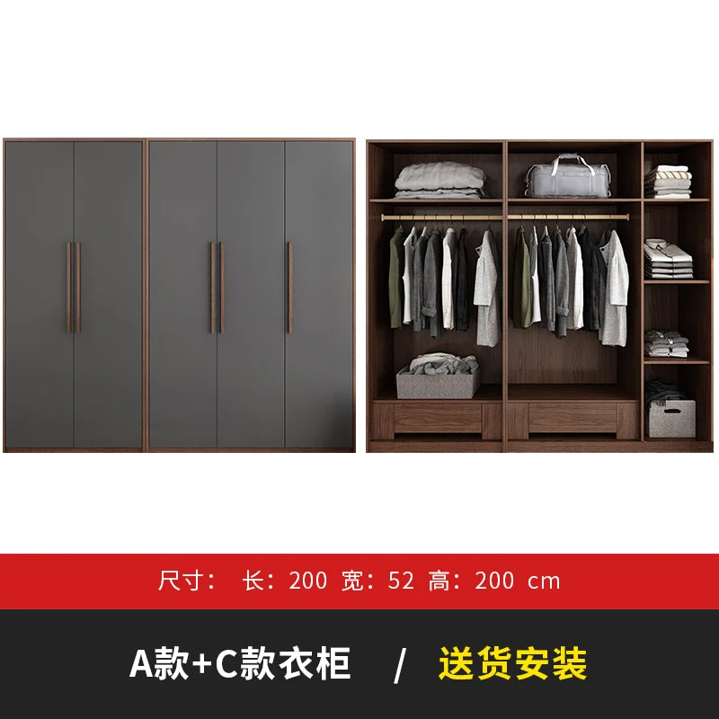 Black Modern Handles Wardrobes Design Eco Doorable Organizer Closet Wardrobe Bedroom Storage Clothes Armario Bedroom Furniture