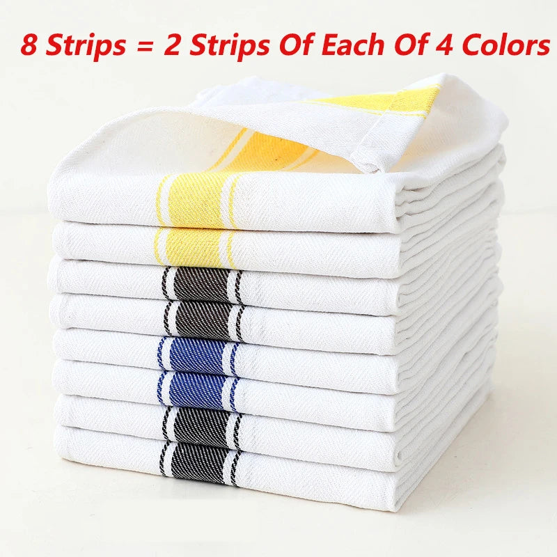 Herringbone Striped Dish Towels Highly Absorbent Kitchen Towels Reusable Bar Restaurant Cleaning Cloth Napkins Oversized 19X28In