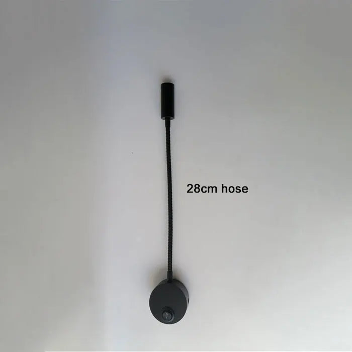 L40cm Long gooseneck 3W Led Wall Light Bedside Led Wall Lighting Black Switch hose AC90-260V 110V 220V reading Lights book lamp