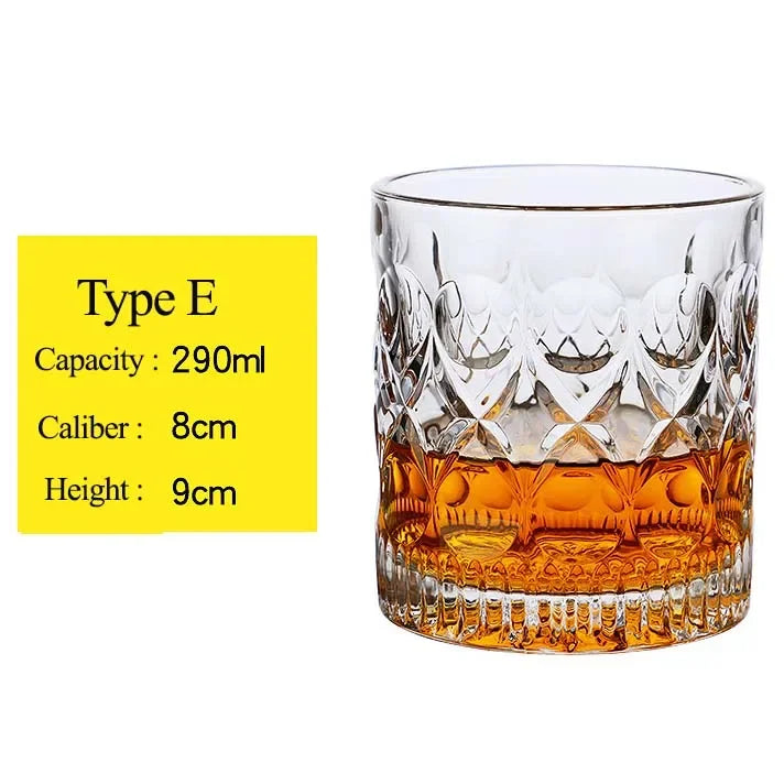 Whiskey Glass Cup Crystal Whisky Glasses Cups for Alcoho Drinking Scotch Bourbon Whisky Cognac Vodka Gin Tequila Rum Home Bar
