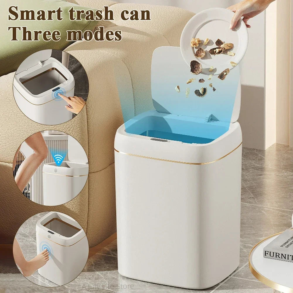 Large capacity garbage bin with intelligent sensing,waterproof cover,automatic garbage can,electric garbage can,kitchen bathroom