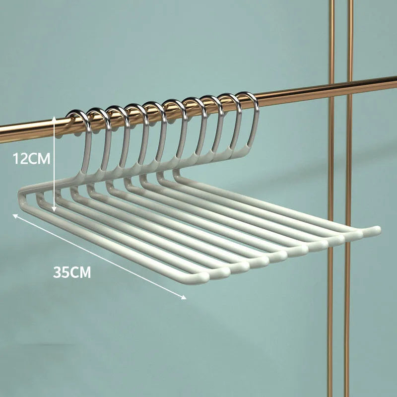 35CM Stainless Steel Pants Hanger Clothes Organizer Closet Trouser Rack ,Bold Metal Non-slip Towel Drying Rack,Save Space