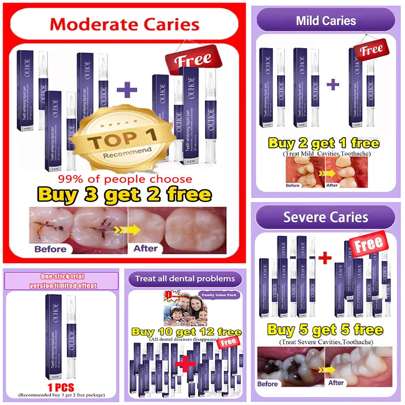 Ouhoe V34 Professional Teeth Whitening And Repair Gel Breaks Down The Stains On The Tooth Surface To Achieve Highly Efficient