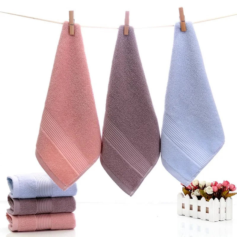 4pcs Thickened Plain Cotton Square Towels Washcloths Solid Color Hand Wipe Towels Bathroom Accessory