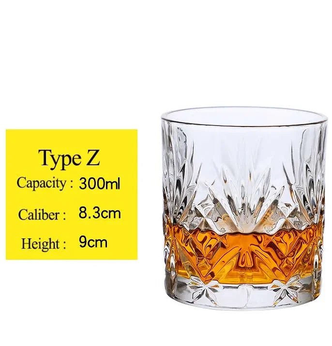 Whiskey Glass Cup Crystal Whisky Glasses Cups for Alcoho Drinking Scotch Bourbon Whisky Cognac Vodka Gin Tequila Rum Home Bar