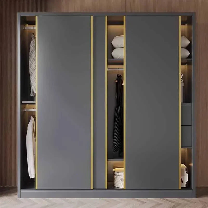 Clothes Girls Wardrobe Storage Gold Black Modern Display Wardrobe European Multifunction Vitrinas Cristal Expositoras Furniture