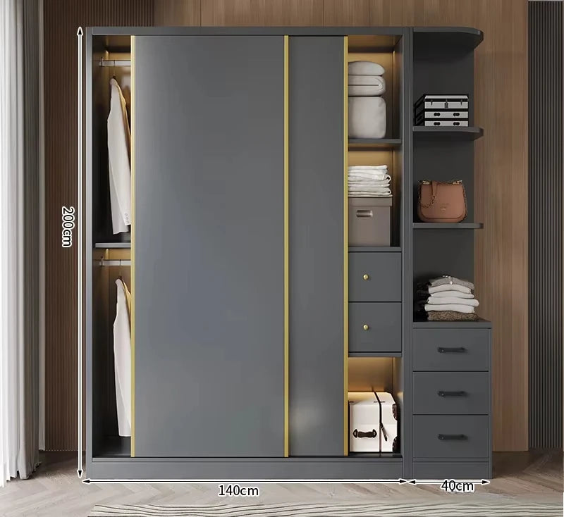 Clothes Girls Wardrobe Storage Gold Black Modern Display Wardrobe European Multifunction Vitrinas Cristal Expositoras Furniture