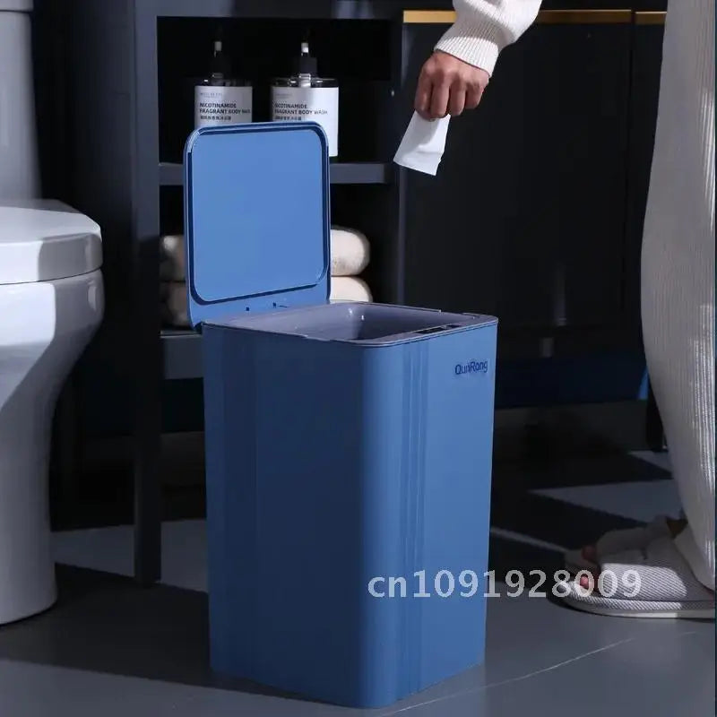 20L Smart Induction Trash Can Kitchen Bathroom Waterproof Automatic Cleaning Dustbin Trash Smart LED Home Sensor Bin with Light