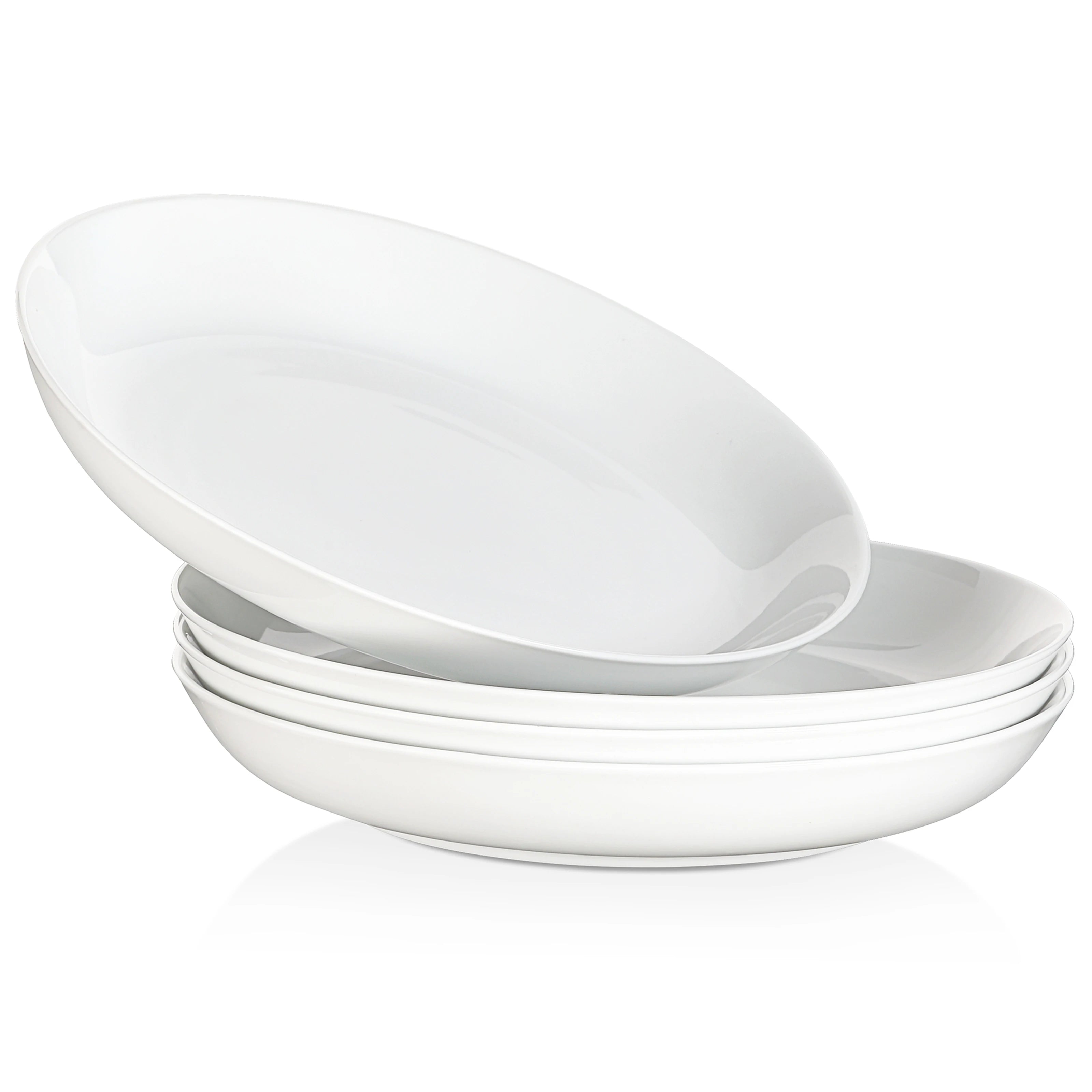MALACASA 4/8/12 Piece Large Pasta Bowls Set 1680 ML Salad Bowl Ceramic Bowl Sets Wide and Shallow Bowls Set For Fruit/Pasta