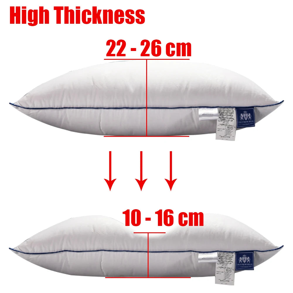 Down Pillow 100% Goose Down Feather Household Down Pillow Three layer down+feather+down pillow size height can be customized