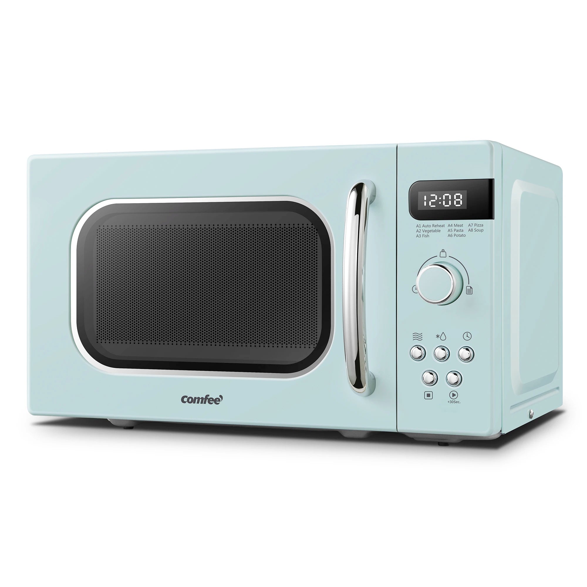 COMFEE' 800w 20L Microwave Oven with 8 Auto Menus, 5 Cooking Power Levels, and Express Cook Button