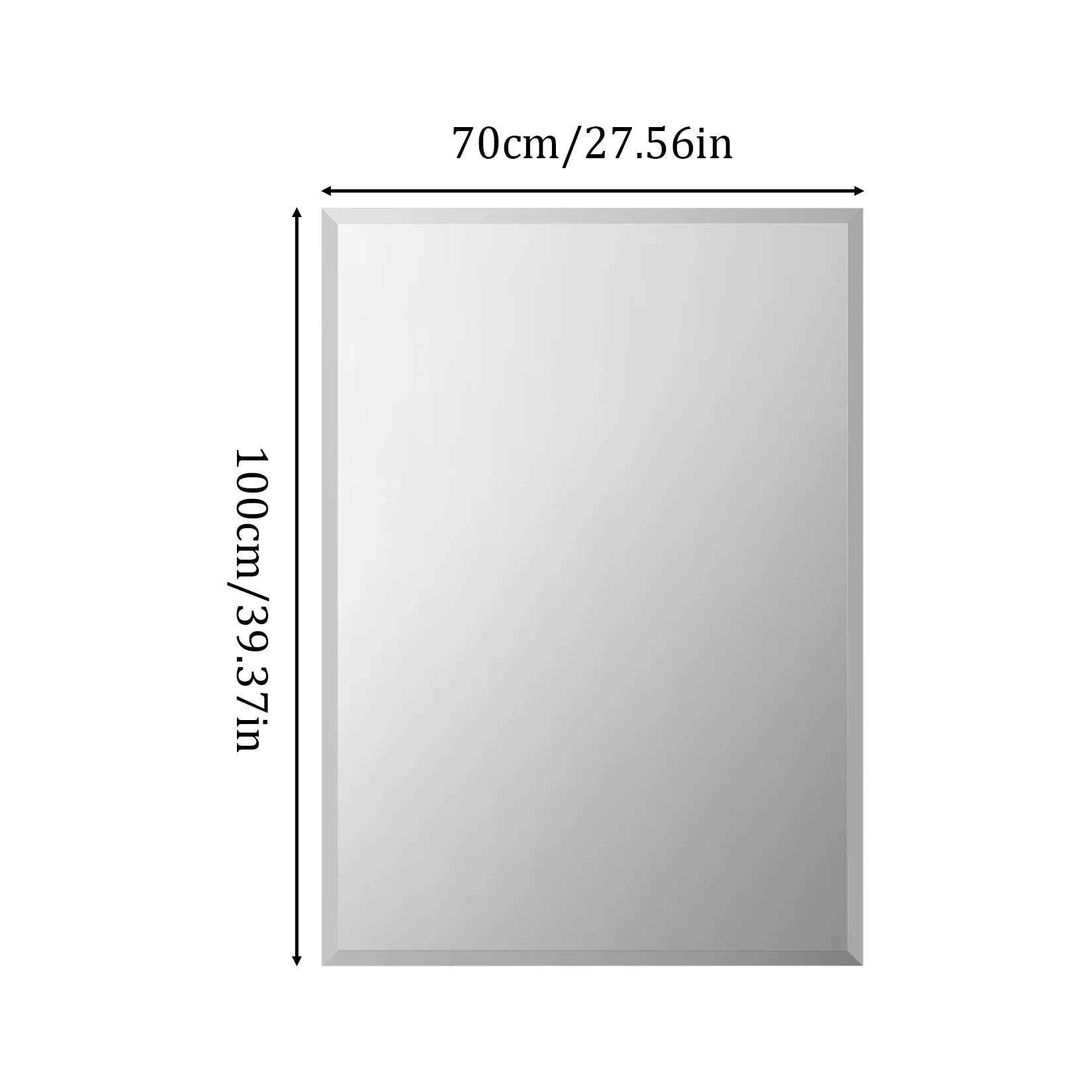 Wisfor Frameless Bathroom Mirror for Over Sink, Beveled Wall Mirror, Rectangle Vanity Mirror, Modern Style