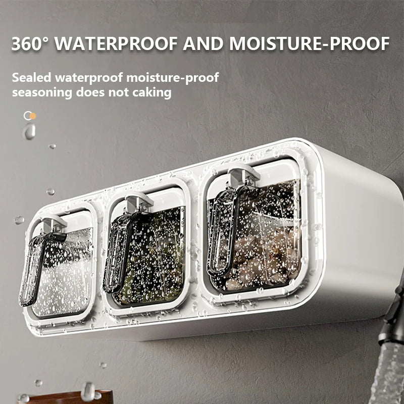 Kitchen Seasoning Box Wall Mounted Organizer Boxes Condiment Door Storage and Organization Jars for Spices Home Gadgets & Garden