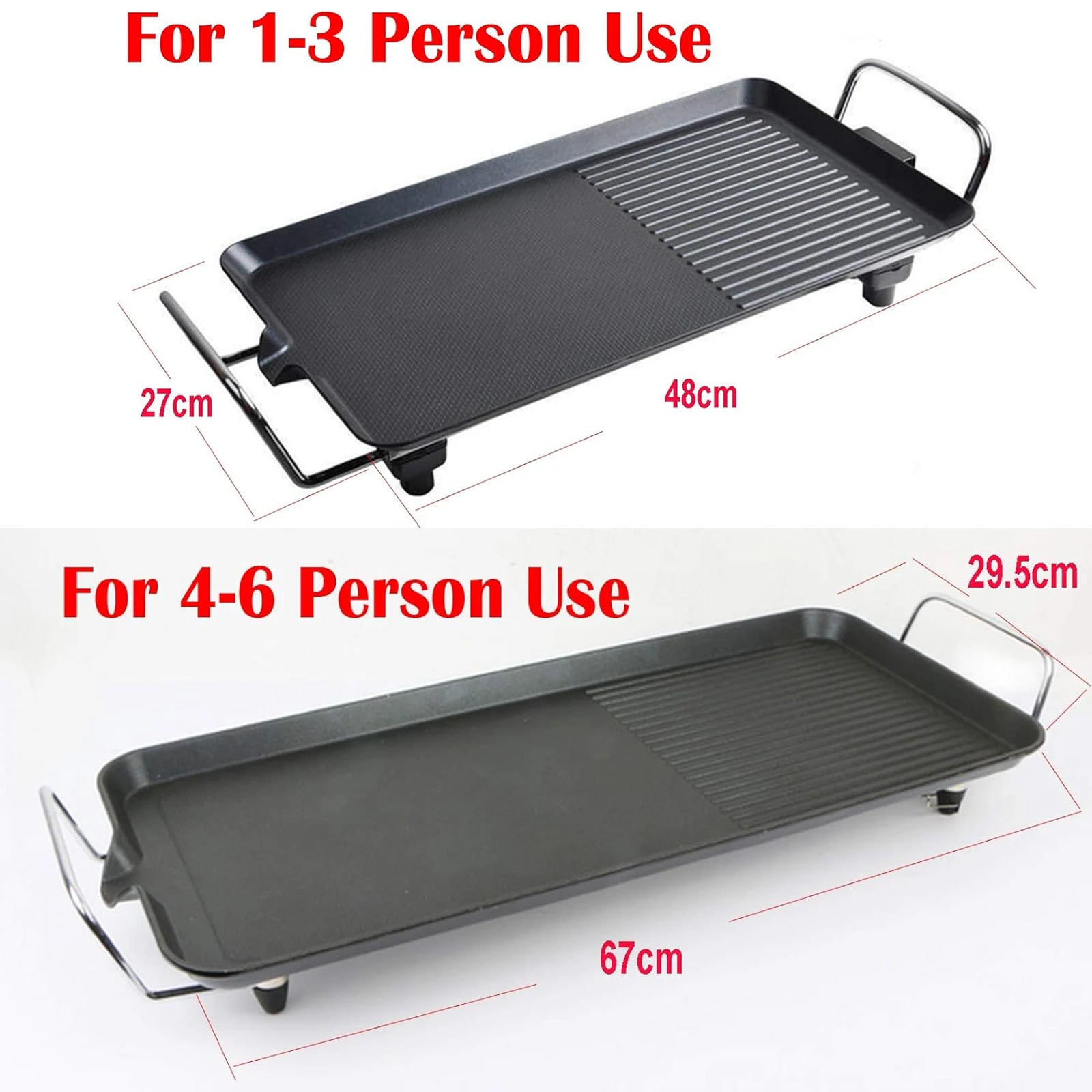 Electric Table Top Grill Barbecue Grill Non Stick Teppanyaki Tray Smokeless BBQ Hot Plate for Party Camping Festival Cooking