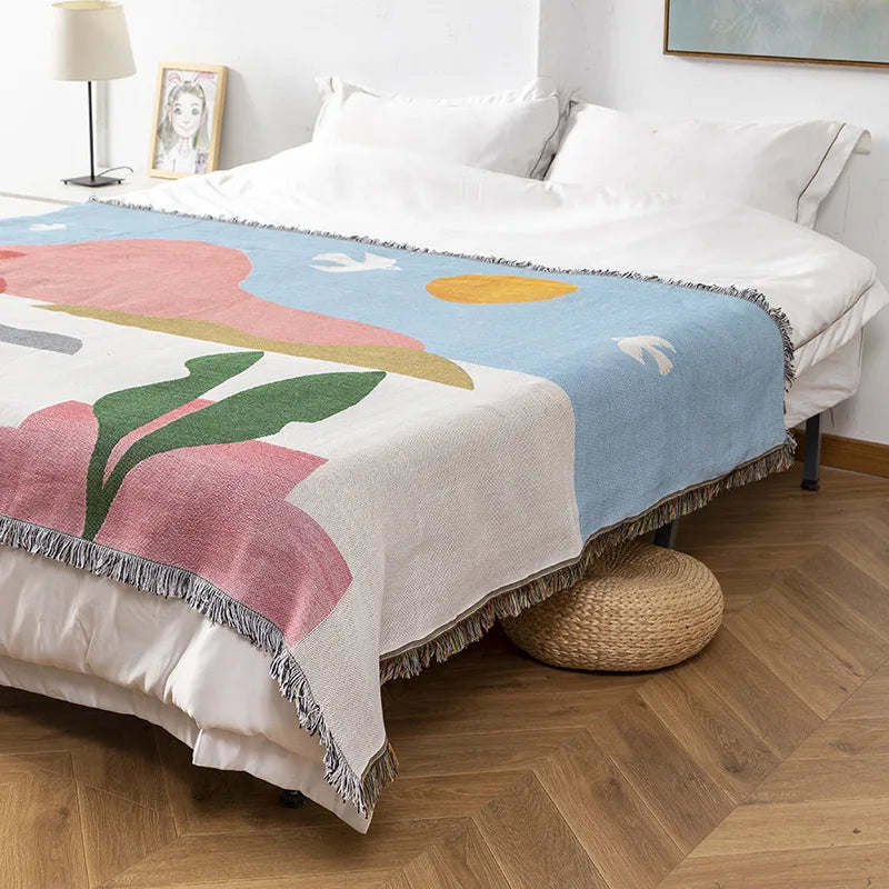 Bohemian Blanket Plaid Tapestry Vintage Boho Blankets Leisure Crochet Blanket Sofa Cover Knitted Thread Camping Picnic Blanket