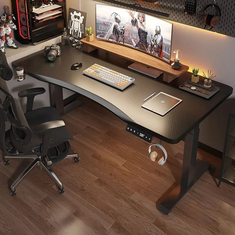 Electric Height Adjustable Desk Workstation Smart Curved Computer Desk Home Adjustable Office Desk Gaming Table desks tables