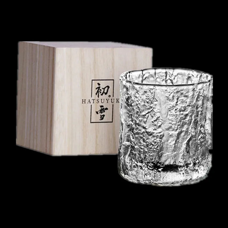 Crystal Whiskey Glass With Wood Box Japanese Glassware Gift Wine Tasting Cup XO Vodka Chivas Cognac Brandy Snifter Dropshipping