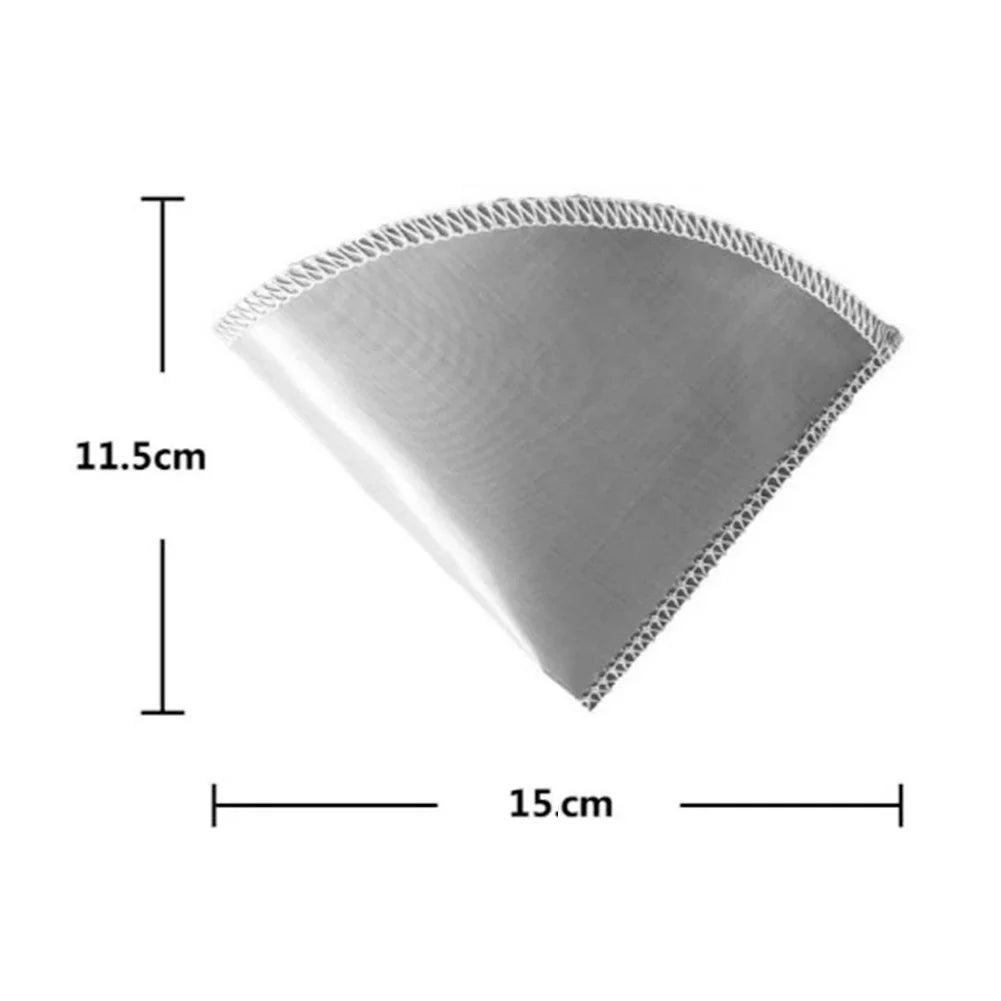 1-10PCS Reusable Pour Over Coffee Filter Mesh Stainless Steel Paperless Coffee Filter Easy Clean Cone Filter Coffee Drip Filter