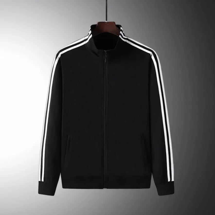 Men's Long Sleeve Running Suit Set Stand Collar Morning Run Versatile Slim Fit Sportswear Two Piece Popular Cross-Border