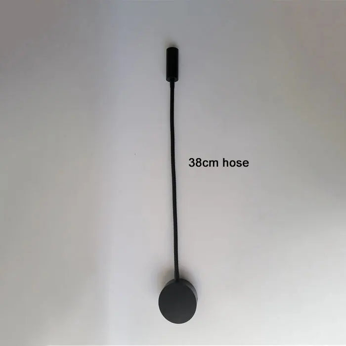 L40cm Long gooseneck 3W Led Wall Light Bedside Led Wall Lighting Black Switch hose AC90-260V 110V 220V reading Lights book lamp