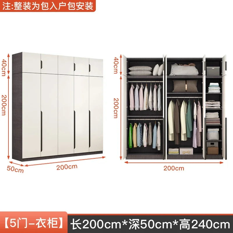 Nordic Luxurious Modern Wardrobe White Doors Women Clothes Wardrobe Organizer Cupboard Roupeiro De Quarto Bedroom Furniture