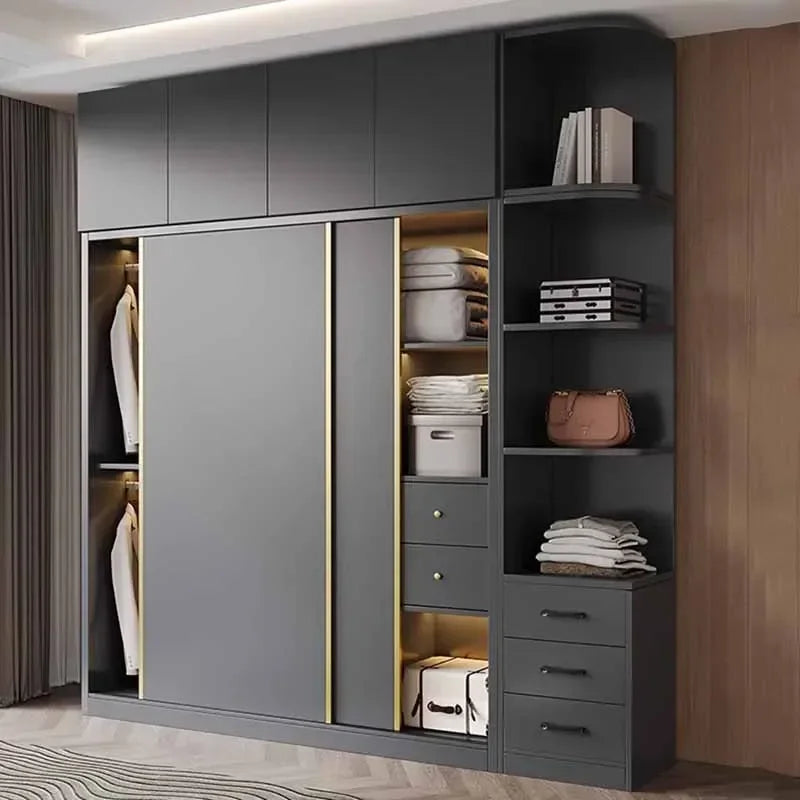 Clothes Girls Wardrobe Storage Gold Black Modern Display Wardrobe European Multifunction Vitrinas Cristal Expositoras Furniture