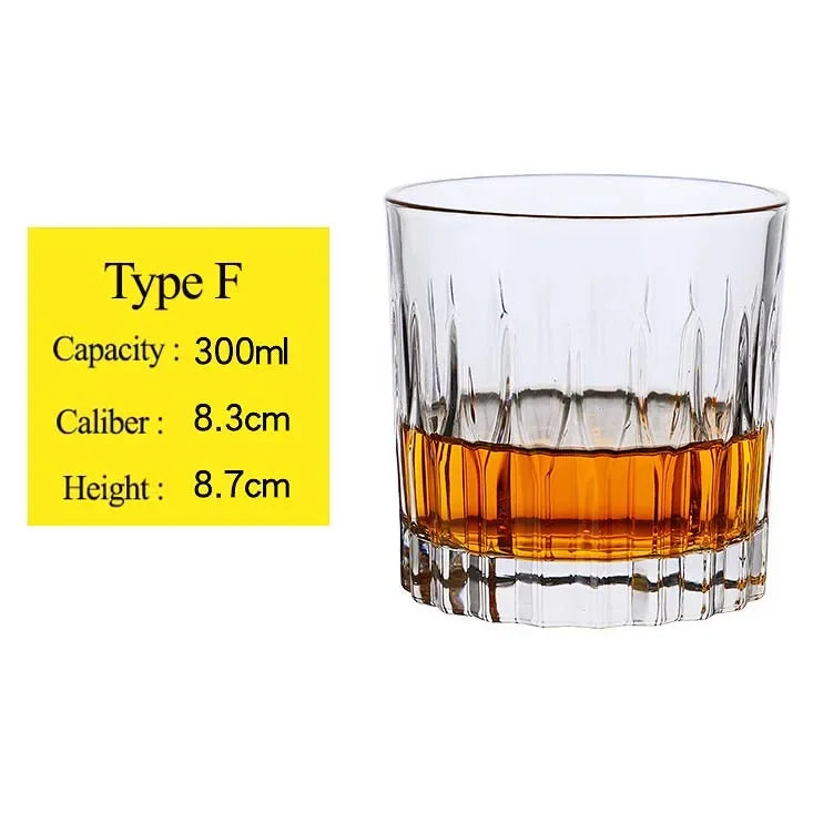 Whiskey Glass Cup Crystal Whisky Glasses Cups for Alcoho Drinking Scotch Bourbon Whisky Cognac Vodka Gin Tequila Rum Home Bar