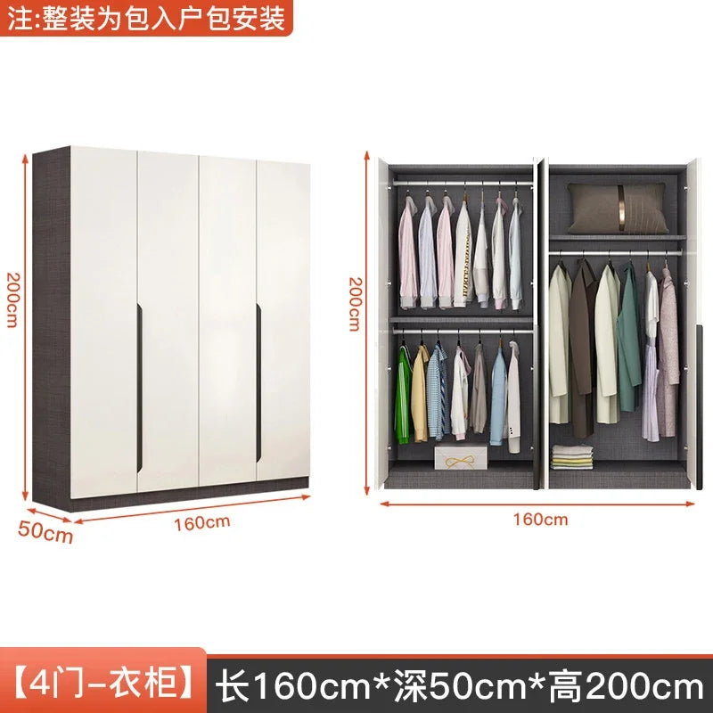 Nordic Luxurious Modern Wardrobe White Doors Women Clothes Wardrobe Organizer Cupboard Roupeiro De Quarto Bedroom Furniture